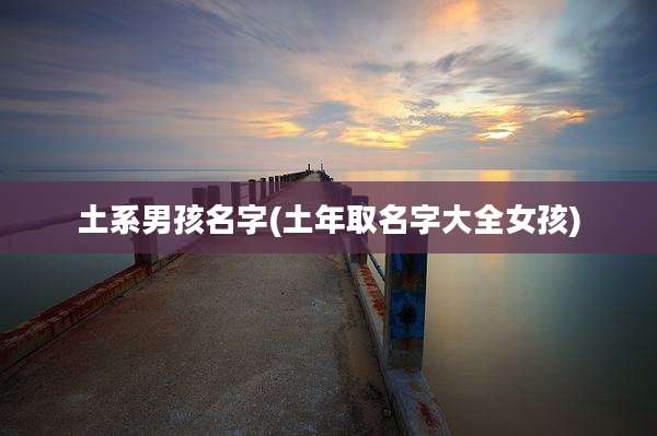 土系男孩名字(土年取名字大全女孩)