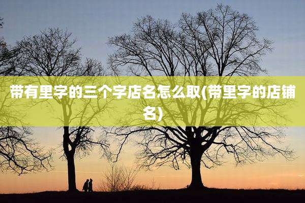 带有里字的三个字店名怎么取(带里字的店铺名)
