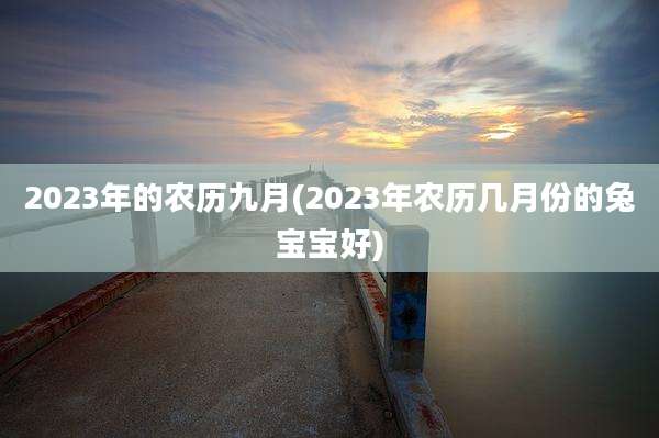 2023年的农历九月(2023年农历几月份的兔宝宝好)