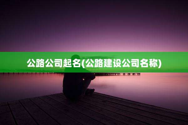 公路公司起名(公路建设公司名称)