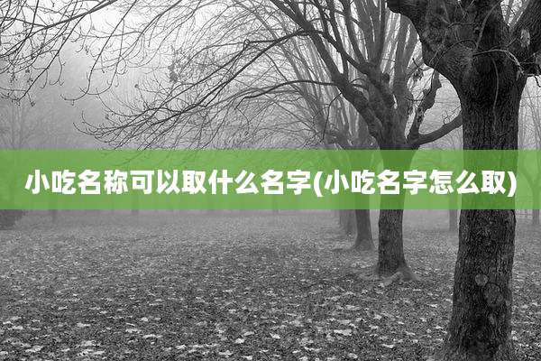 小吃名称可以取什么名字(小吃名字怎么取)