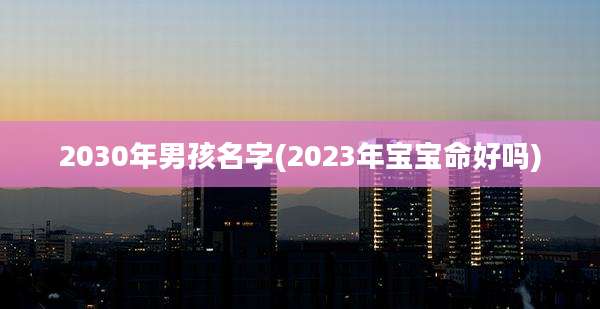 2030年男孩名字(2023年宝宝命好吗)