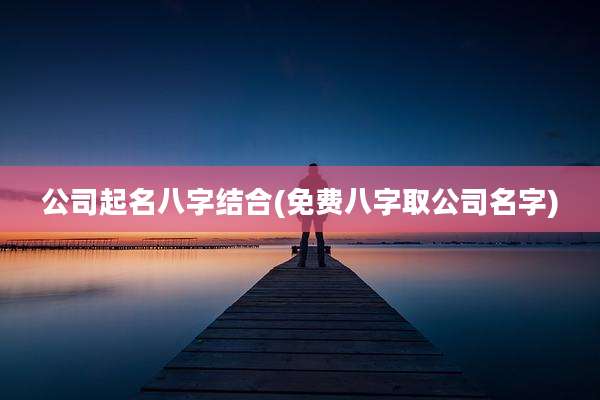 公司起名八字结合(免费八字取公司名字)