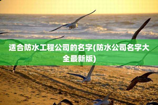 适合防水工程公司的名字(防水公司名字大全最新版)