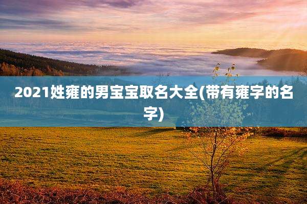 2021姓雍的男宝宝取名大全(带有雍字的名字)