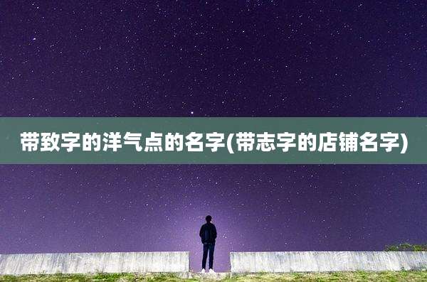 带致字的洋气点的名字(带志字的店铺名字)