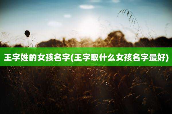 王字姓的女孩名字(王字取什么女孩名字最好)