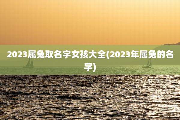 2023属兔取名字女孩大全(2023年属兔的名字)