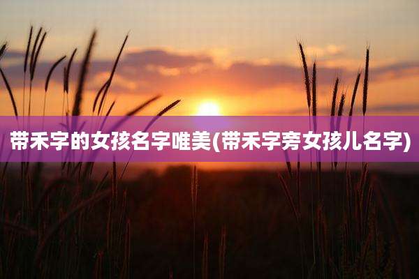 带禾字的女孩名字唯美(带禾字旁女孩儿名字)