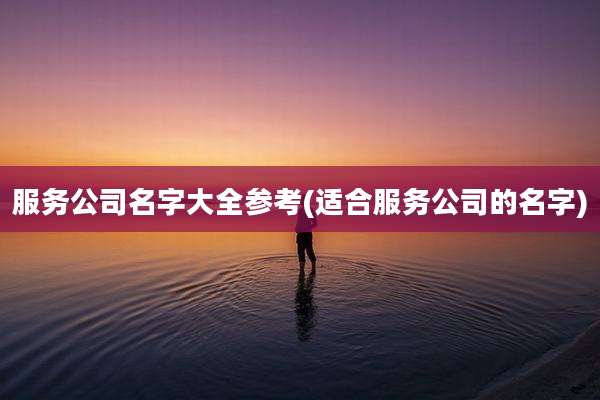服务公司名字大全参考(适合服务公司的名字)