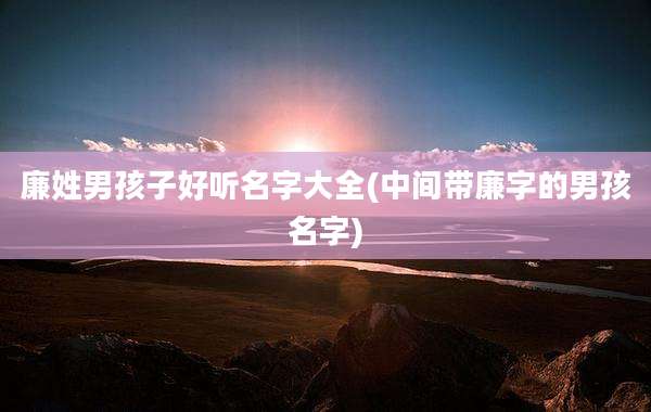 廉姓男孩子好听名字大全(中间带廉字的男孩名字)