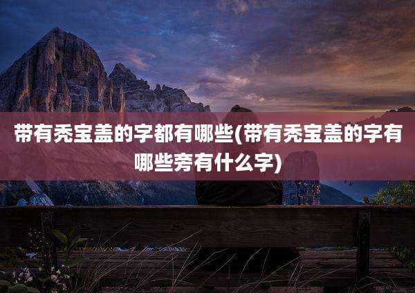带有秃宝盖的字都有哪些(带有秃宝盖的字有哪些旁有什么字)