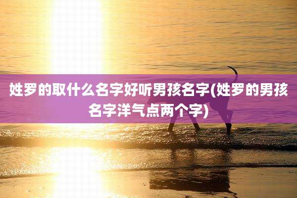 姓罗的取什么名字好听男孩名字(姓罗的男孩名字洋气点两个字)