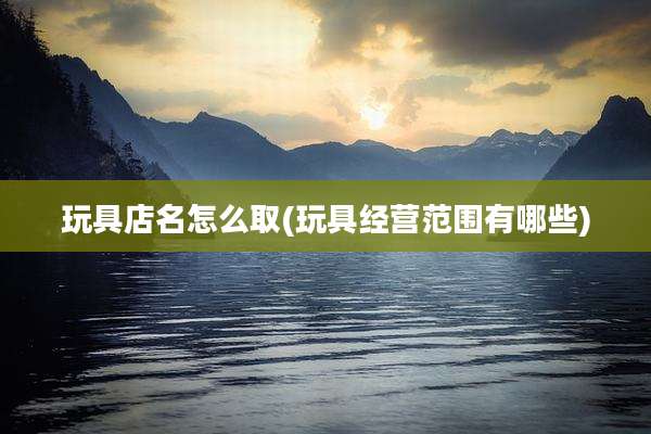 玩具店名怎么取(玩具经营范围有哪些)