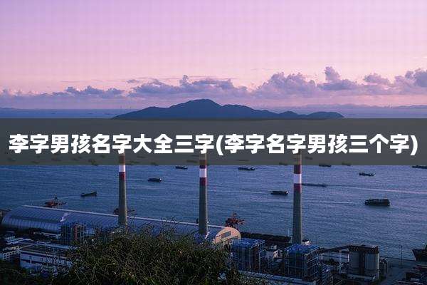 李字男孩名字大全三字(李字名字男孩三个字)