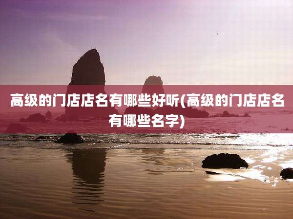 高级的门店店名有哪些好听(高级的门店店名有哪些名字)