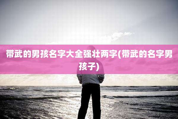 带武的男孩名字大全强壮两字(带武的名字男孩子)
