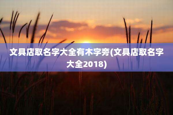 文具店取名字大全有木字旁(文具店取名字大全2018)