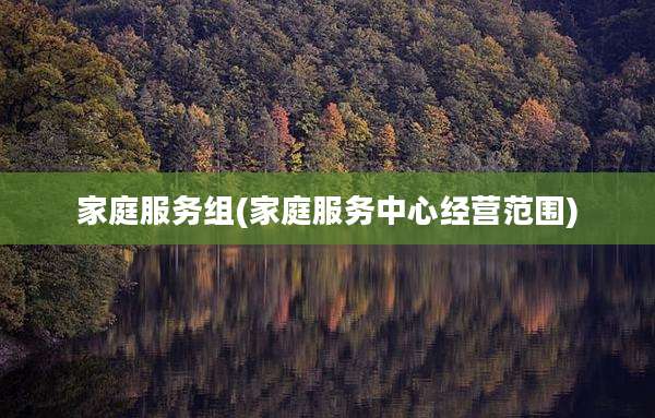 家庭服务组(家庭服务中心经营范围)