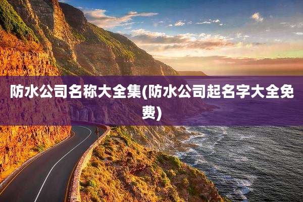 防水公司名称大全集(防水公司起名字大全免费)