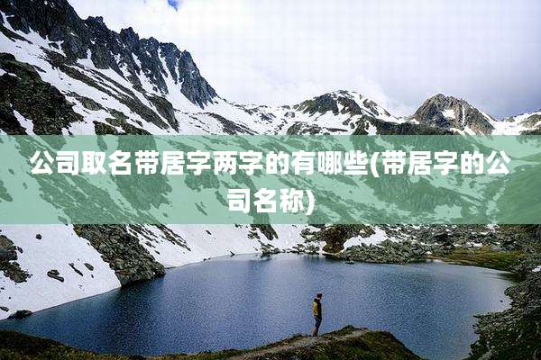 公司取名带居字两字的有哪些(带居字的公司名称)