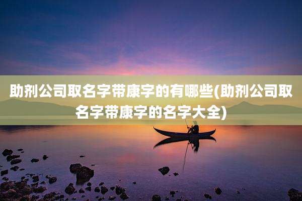 助剂公司取名字带康字的有哪些(助剂公司取名字带康字的名字大全)