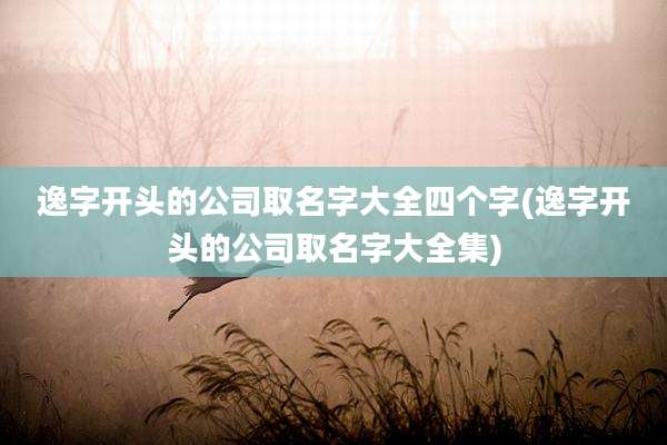 逸字开头的公司取名字大全四个字(逸字开头的公司取名字大全集)