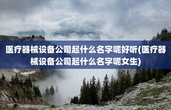医疗器械设备公司起什么名字呢好听(医疗器械设备公司起什么名字呢女生)