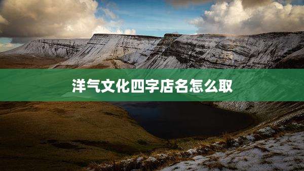 洋气文化四字店名怎么取
