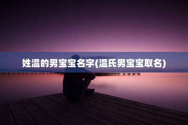 姓温的男宝宝名字(温氏男宝宝取名)