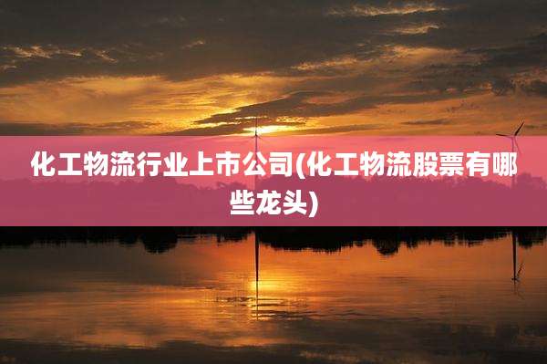 化工物流行业上市公司(化工物流股票有哪些龙头)