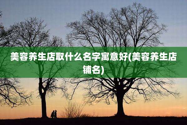 美容养生店取什么名字寓意好(美容养生店铺名)