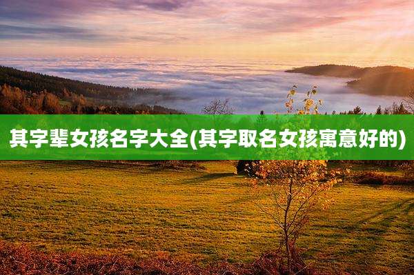 其字辈女孩名字大全(其字取名女孩寓意好的)