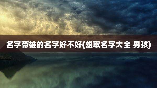 名字带雄的名字好不好(雄取名字大全 男孩)