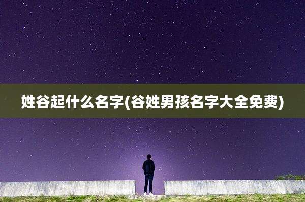 姓谷起什么名字(谷姓男孩名字大全免费)