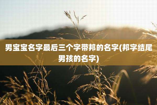 男宝宝名字最后三个字带邦的名字(邦字结尾男孩的名字)