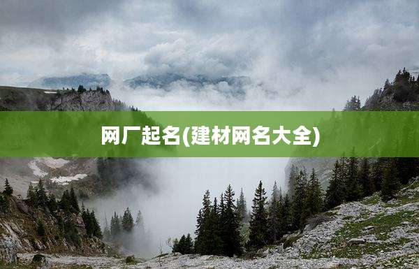 网厂起名(建材网名大全)