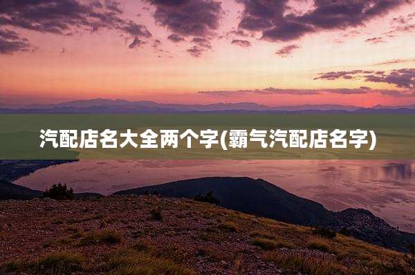 汽配店名大全两个字(霸气汽配店名字)