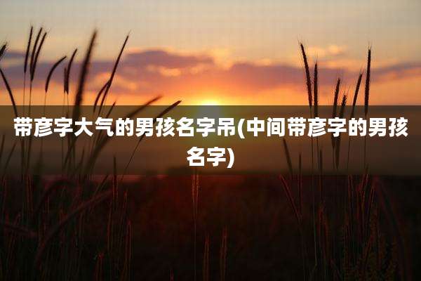 带彦字大气的男孩名字吊(中间带彦字的男孩名字)