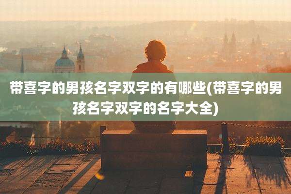 带喜字的男孩名字双字的有哪些(带喜字的男孩名字双字的名字大全)
