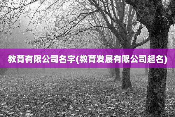 教育有限公司名字(教育发展有限公司起名)