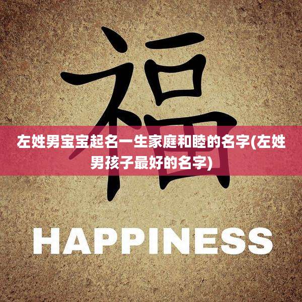 左姓男宝宝起名一生家庭和睦的名字(左姓男孩子最好的名字)