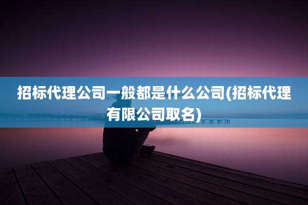 招标代理公司一般都是什么公司(招标代理有限公司取名)