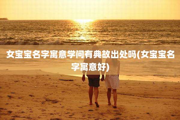 女宝宝名字寓意学问有典故出处吗(女宝宝名字寓意好)