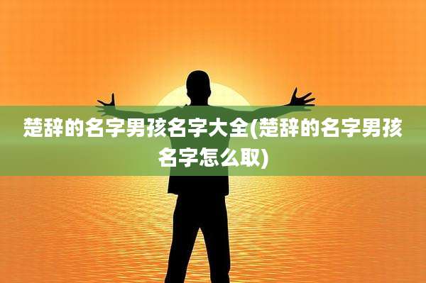 楚辞的名字男孩名字大全(楚辞的名字男孩名字怎么取)