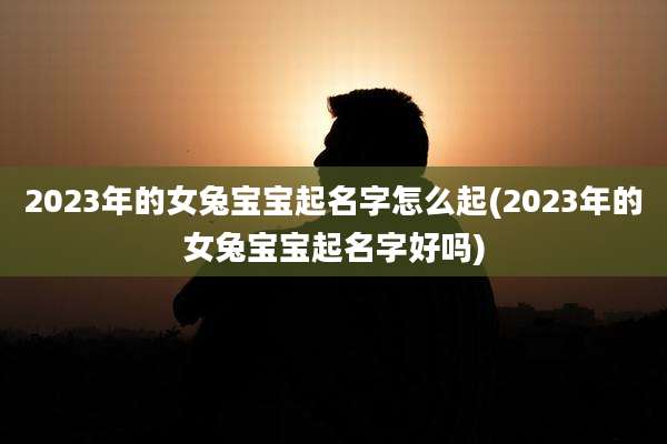 2023年的女兔宝宝起名字怎么起(2023年的女兔宝宝起名字好吗)