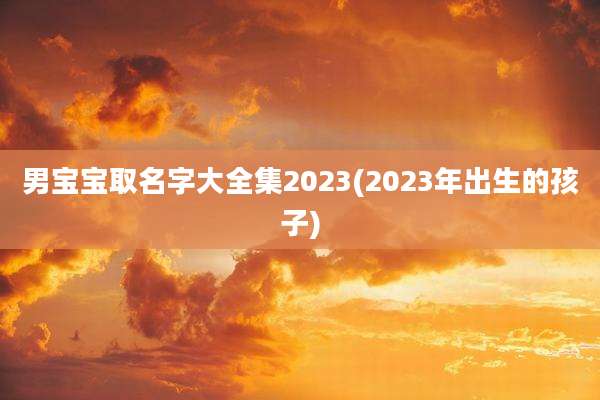 男宝宝取名字大全集2023(2023年出生的孩子)