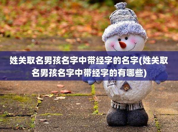 姓关取名男孩名字中带经字的名字(姓关取名男孩名字中带经字的有哪些)