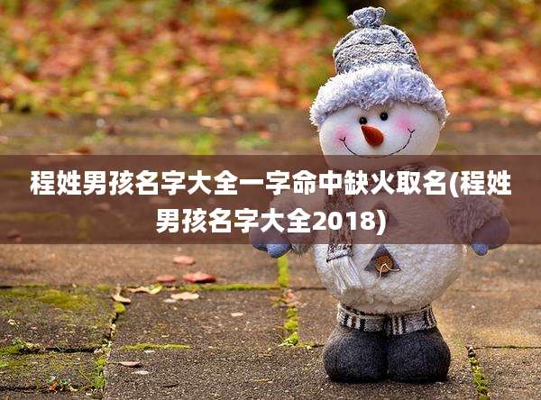 程姓男孩名字大全一字命中缺火取名(程姓男孩名字大全2018)