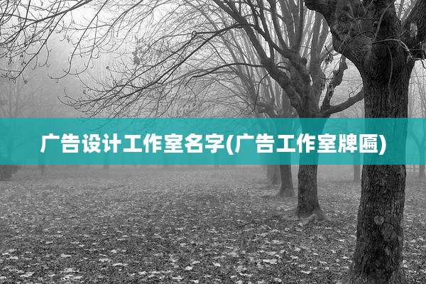 广告设计工作室名字(广告工作室牌匾)